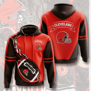 Cleveland Browns 3D Printed Hooded Pocket Pullover Hoodie For Big Fans