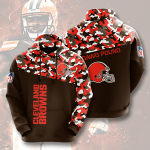 Cleveland Browns 3D Printed Hooded Pocket Pullover Hoodie For Awesome Fans