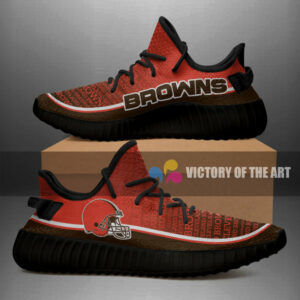 Words In Line Logo Cleveland Browns Yeezy Shoes