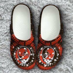Cleveland Browns In Red Crocband Crocs Clogs